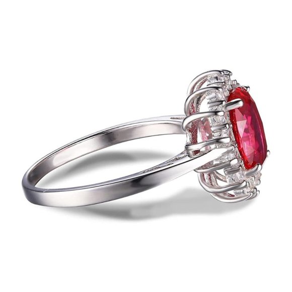 ❤️ Elegant 2.6ct Ruby Ring - 925 Sterling Silver 💍 - Picture 5 of 7